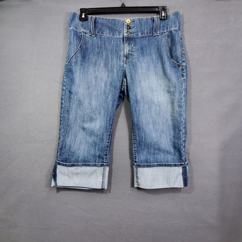 Lee Cuffed Capris Womens Size 12M Lower On The Waist Jean Blue